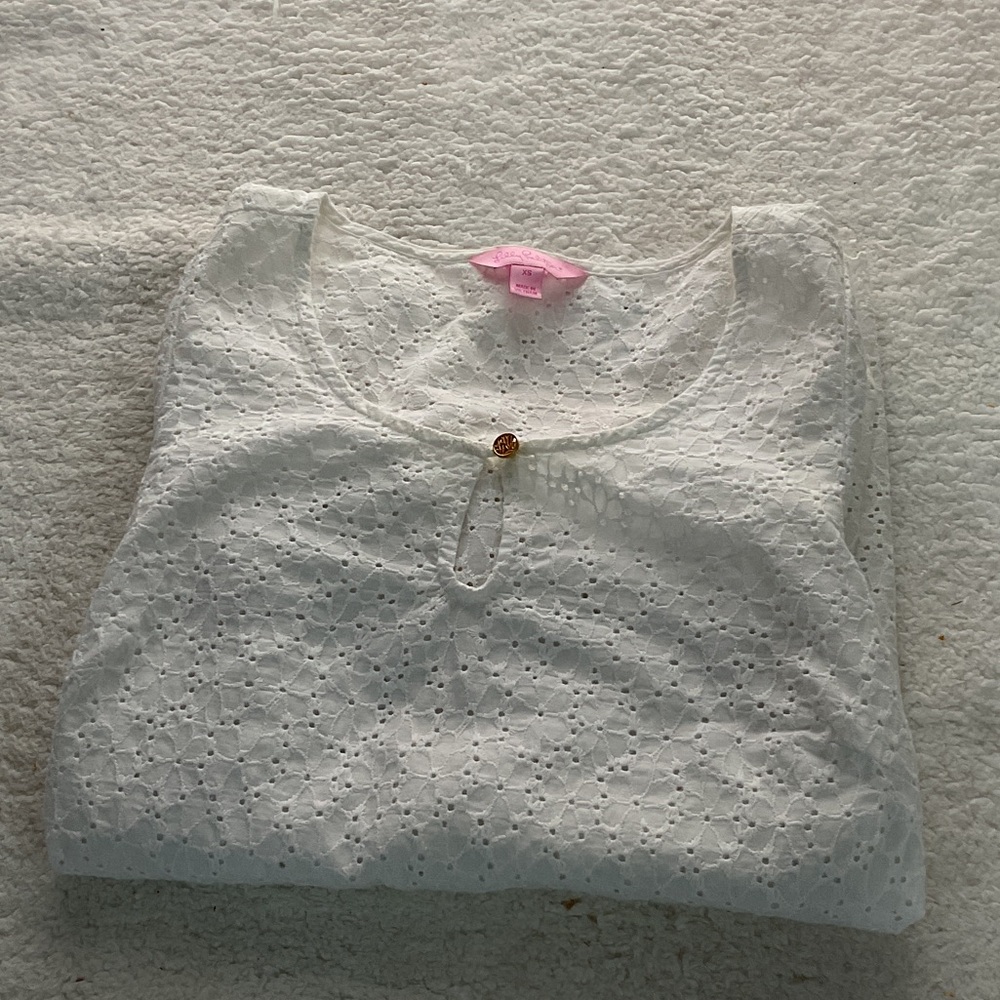 Lilly Pulitzer White Eyelet Blouse